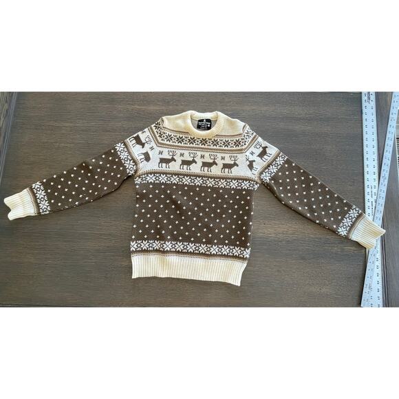 xs Vintage Demetre Pure Virgin Wool Sweater Reindeer Snowflakes Ski Sweater - Picture 15 of 16